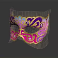Ornate Purple Pink And Gold Mask With Intricate Patterns And Gemstone Accents
