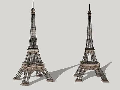 Two Detailed Eiffel Tower Models With Intricate Iron Structure Design 3d model