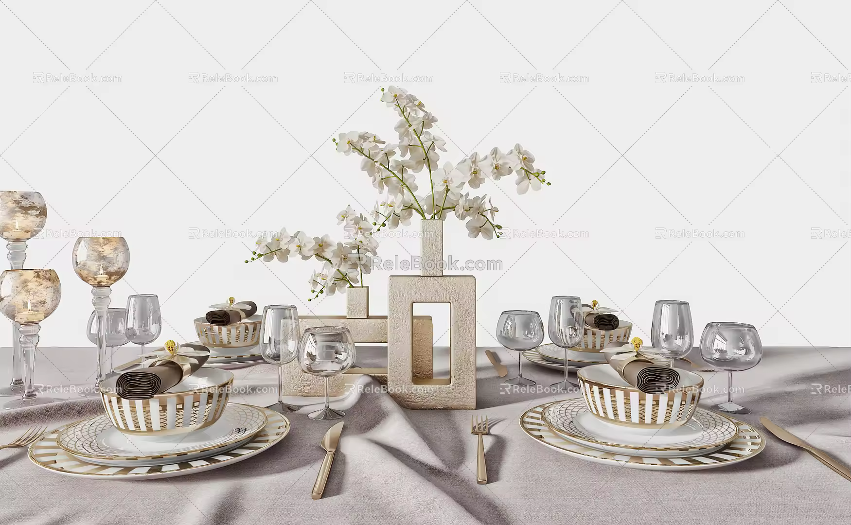 Modern Tableware Combination 3d model
