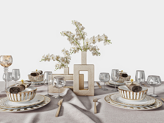 Modern Tableware Combination 3d model