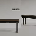Sleek Modern Sofa Bench With Dark Wood Surface And Metal Legs Design Style
