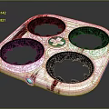 White Medical Equipment With Green Cross And Four Circular Openings