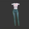 White Fitted Tight Top With Blue Slim Fit Jeans Fashion Outfit