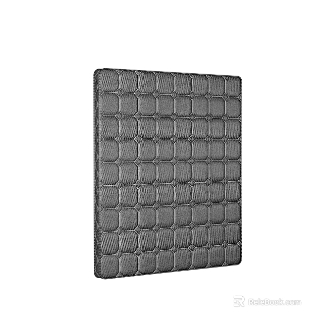 Black Square Pattern Memory Foam Mattress Pad For Comfortable Sleep Support 3d model 