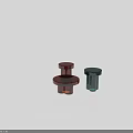 Modern Glass Candle Holders In Brown And Green Unique Cylindrical Disc Design