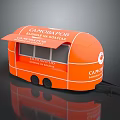 Orange Mobile Food Truck Featuring CanoBafooD Sandwiches Coffee And Fast Food