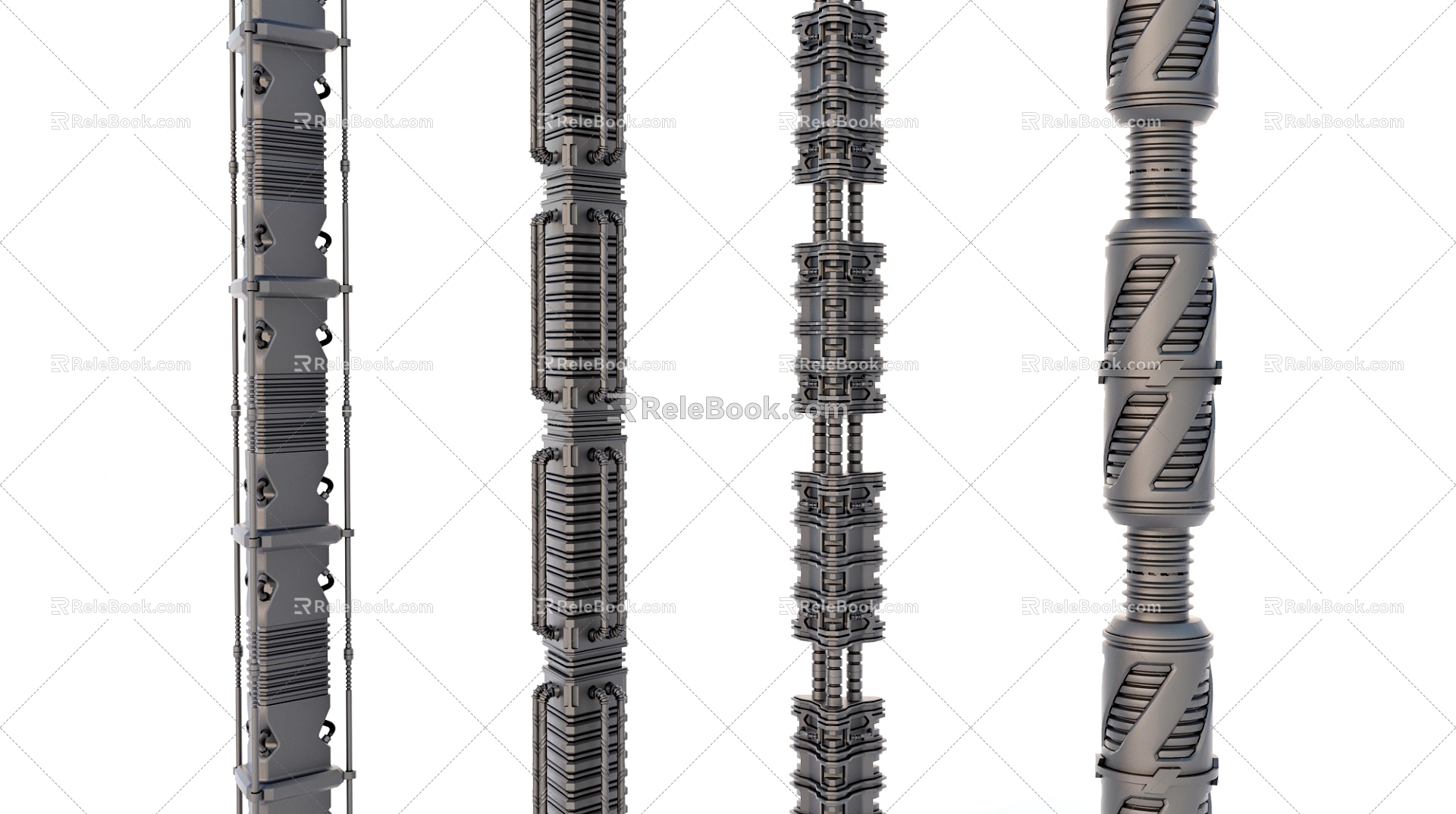 Sci-fi Pipe Hose Cable 3d model