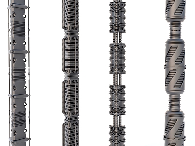 Sci-fi Pipe Hose Cable 3d model