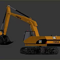 CAT Orange Crawler Excavator Functional Construction Vehicle with Bucket Arm and Track Chassis
