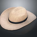 Classic Woven Straw Hat With Natural Color And Black Band Design
