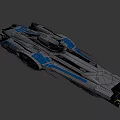 Futuristic Fighter Jet with Sleek Aerodynamic Design Blue Silver Color and Advanced Features 3d model
