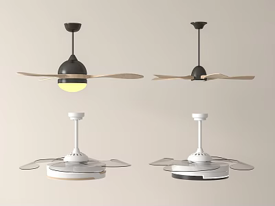 Modern Air Cooler Fans With Sleek Design Black And White Ceiling Tabletop Models 3d model