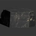 Natural Decorative Stone With Dark Textured Surface And Irregular Shape Design