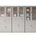 Gray Office File Cabinets With Glass Doors Drawers And Document Storage