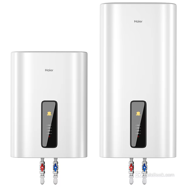 HAN Electric Water Heater Two White Modern Design With Digital Display Home Appliance 3d model 