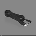 Black USB Data Cable Wound Design With USB And Micro USB Connectors For Daily Life