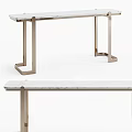 Sleek Modern Console Table With White Marble Top And Metal Frame Design 3d model
