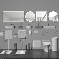 Modern Bathroom Suite With Vanity Sink Toilet Mirrors And Faucet Fixtures
