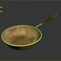 Durable Copper Frying Pan With Red Handle For Home Kitchen Cooking