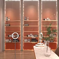 Modern Luxury Live Stream Room With Elegant Display Shelves And Decor