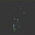 3D Mermaid Character Standing On Rock With Green Seaweed And Blue Bubbles