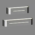 Two Modern Wall Mounted Metal Lamps With Linear Design And Shiny Surface For Home Lighting