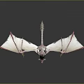Fantasy Dragon With White And Red Wings In Flying Pose