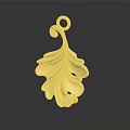 Golden Leaf Pendant with Swirl Design for Daily Life Accessory
