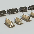 Traditional Thatched Cottage Models Featuring Diverse Design Styles And Thatch Roofs
