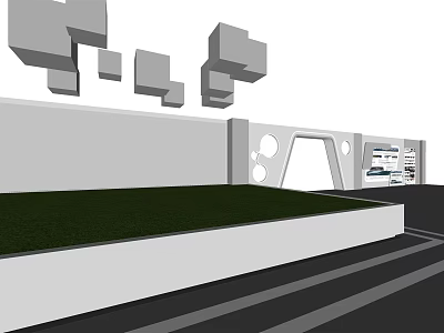 Modern Display Shelves Design With Geometric Structure And Open Layout 3d model