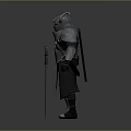 Decorative Metal Armor With Horned Helmet And Long Sword For Home Living