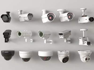 Various Projection Surveillance Cameras With Different Shapes And Functional Designs 3d model
