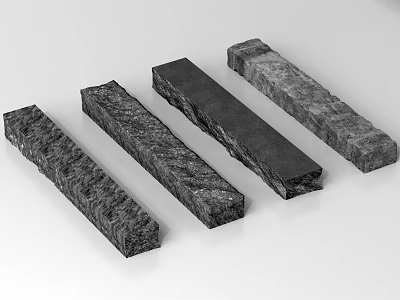 Natural Rugged Rockery Stones with Long Shapes for Garden Landscaping Decoration 3d model