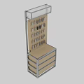 Display Cabinets With Perforated Back Panels Multiple Drawers And Metal Frames