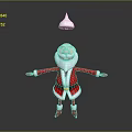 Cheerful Santa Claus With Open Arms Balancing Snowman Figure On Head