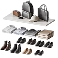 Versatile Clothes Collection Featuring Hanging Folded Coats Shirts Suits Bags Shoes