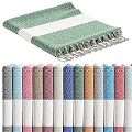 Geometric Pattern Towels In Assorted Colors With Fringe For Everyday Household Use