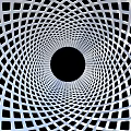 Black and White Spiral Lines Creating Geometric Pattern Featuring Central Black Circle 3d model