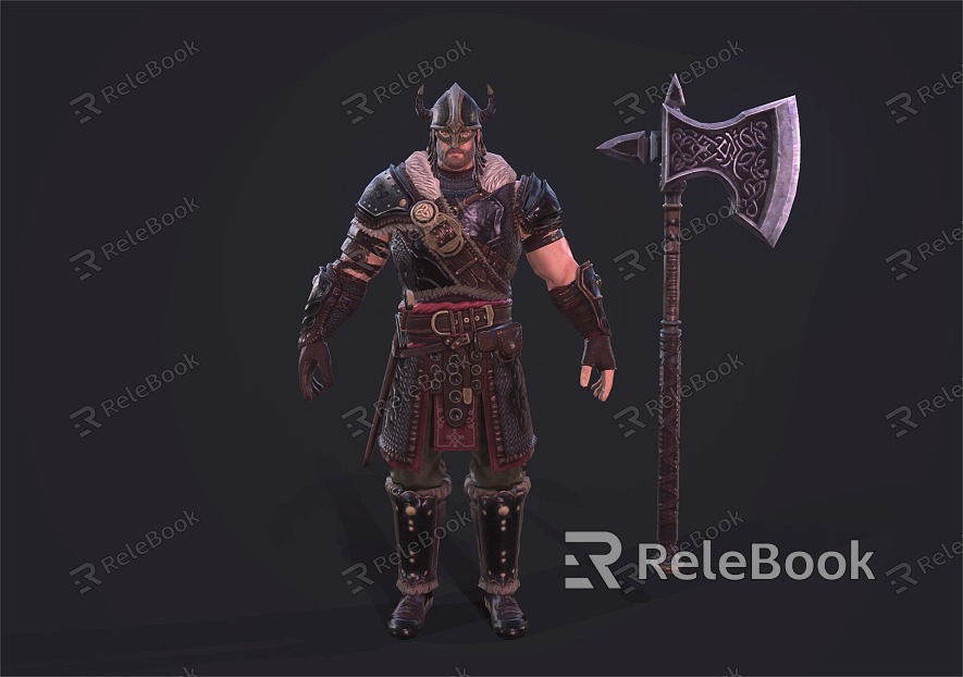 Medieval Warrior Viking Warrior Male Warrior Axe Game Characters model