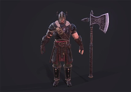 Medieval Warrior Viking Warrior Male Warrior Axe Game Characters 3d model