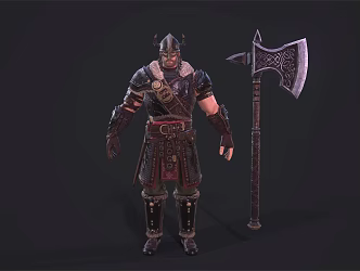 Medieval Warrior Viking Warrior Male Warrior Axe Game Characters 3d model