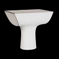 Sleek White Modern Side Table With Square Top And Pedestal Base Design 3d model