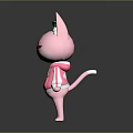 Cute Pink Cat Ear Doll With Closed Eyes In Stylish Hoodie Design