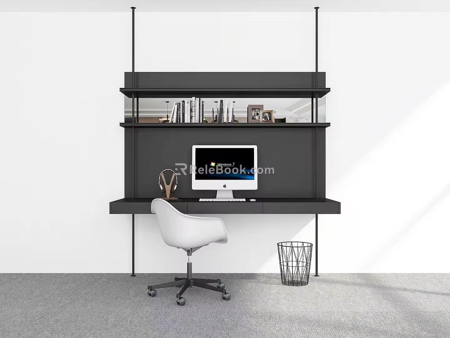 Modern Desk Chair Computer Desk Workbench Desk Table 3d model
