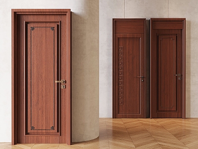 Single door carved swing door indoor single door bedroom swing door 3d model