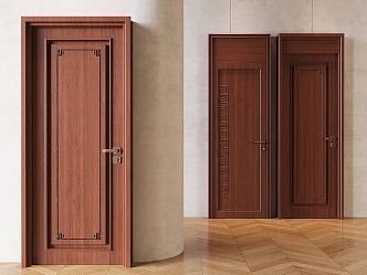 Single door carved swing door indoor single door bedroom swing door 3d model