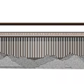 Traditional Pattern Border Feature Wall With Vertical Slats And Mountain Texture 3d model