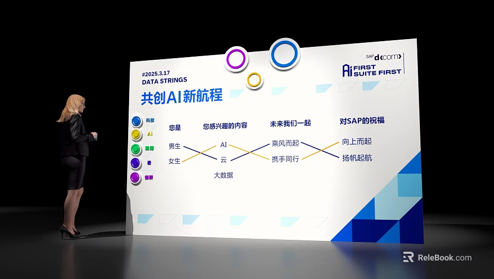 Group Photo Check-in Spot Featuring AI Innovation New Journey Data Strong Co creation 3d model 