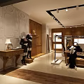 Stylish Clothing Store Interior With Mannequins Display Racks Soft Lighting And Wooden Decor