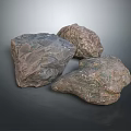 Natural Stone Pieces Featuring Textured Surfaces And Diverse Color Patterns 3d model